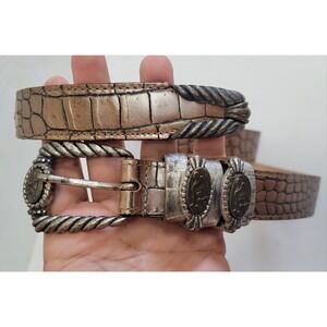 Streets Ahead Leather Reptile Design  With‎ Sphinx Buckle Women's Size M 35 inch